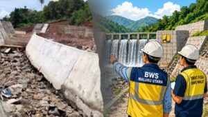 BWS Maluku Utara Jelaskan Progres dan Masa Pemeliharaan Sabo Dam Rua  ‎